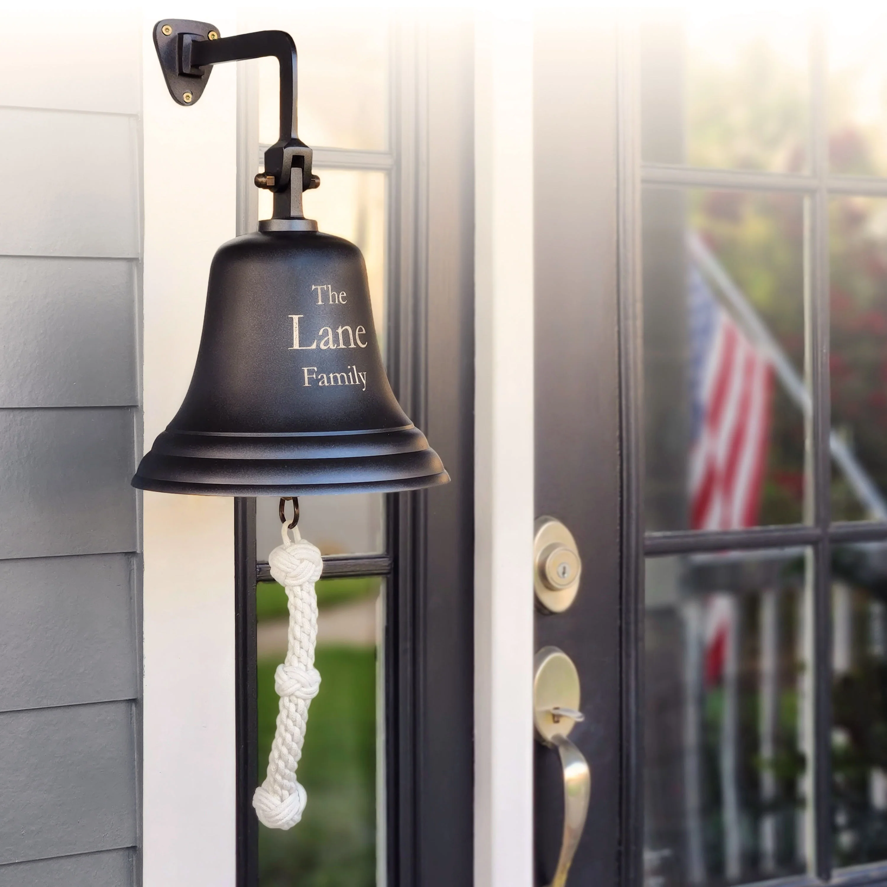 10 Inch Diameter Engravable Dark Bronze Finish Brass Wall Bell
