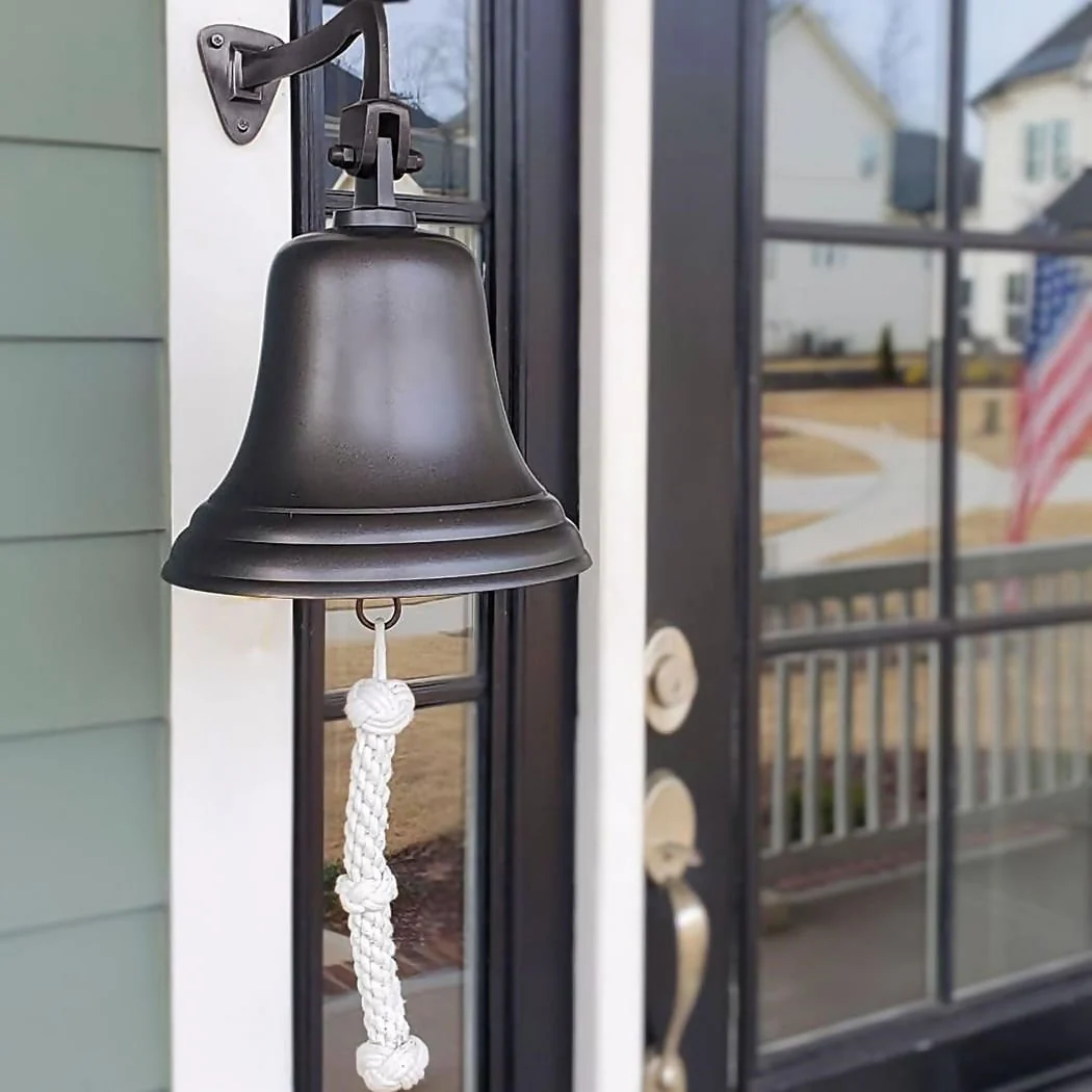 10 Inch Diameter Engravable Dark Bronze Finish Brass Wall Bell - Image 10