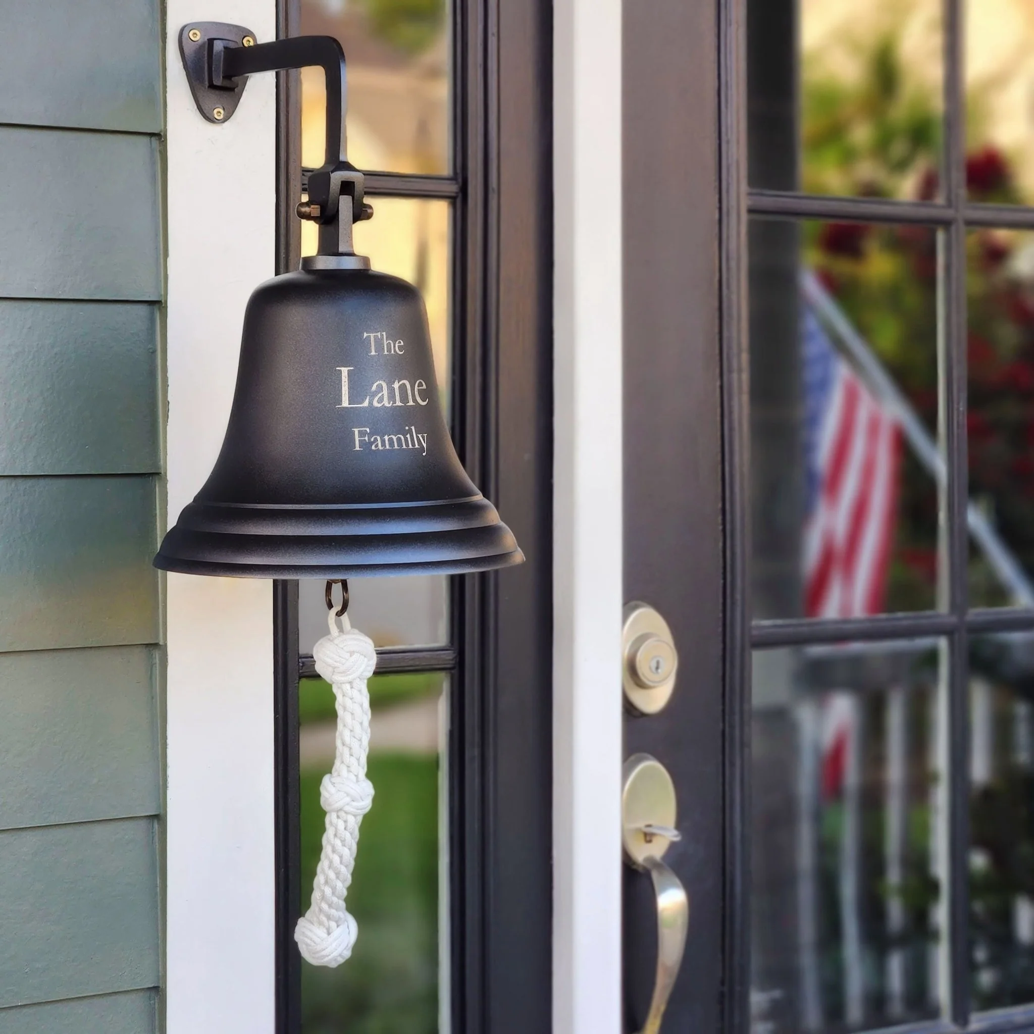 10 Inch Diameter Engravable Dark Bronze Finish Brass Wall Bell - Image 2