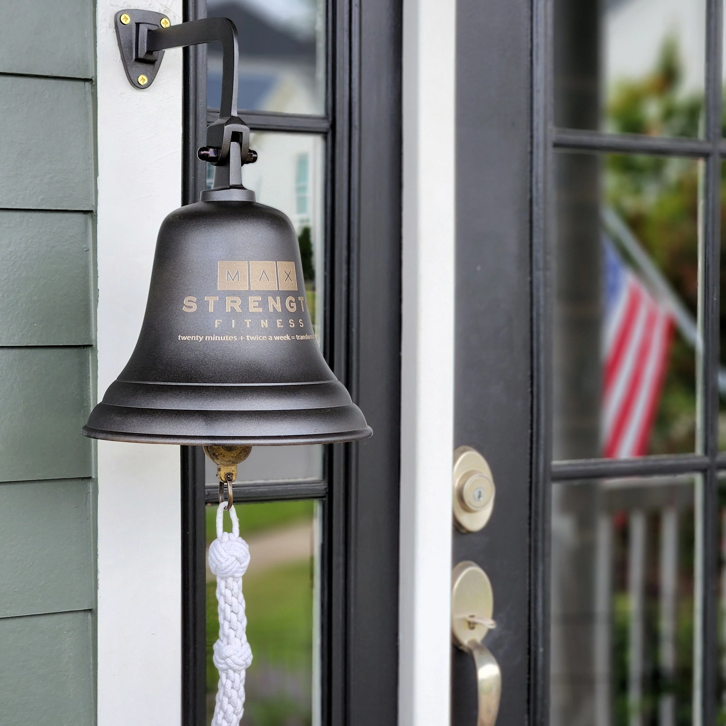 10 Inch Diameter Engravable Dark Bronze Finish Brass Wall Bell - Image 3