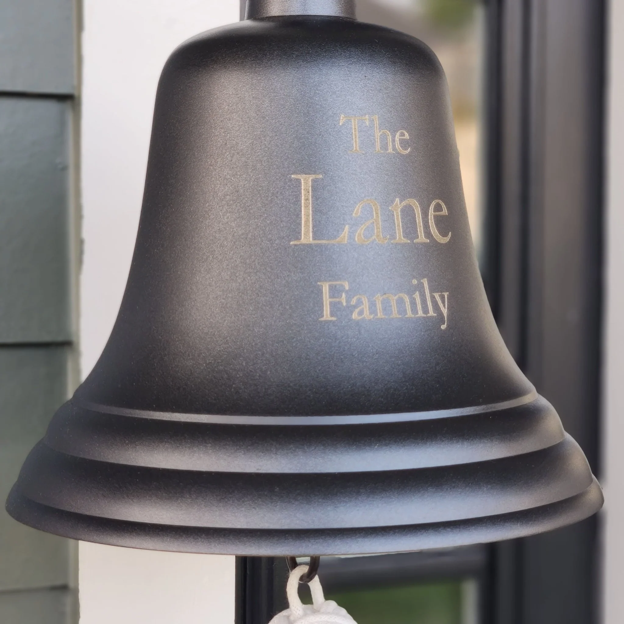 10 Inch Diameter Engravable Dark Bronze Finish Brass Wall Bell - Image 6