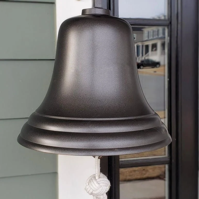 10 Inch Diameter Engravable Dark Bronze Finish Brass Wall Bell - Image 9