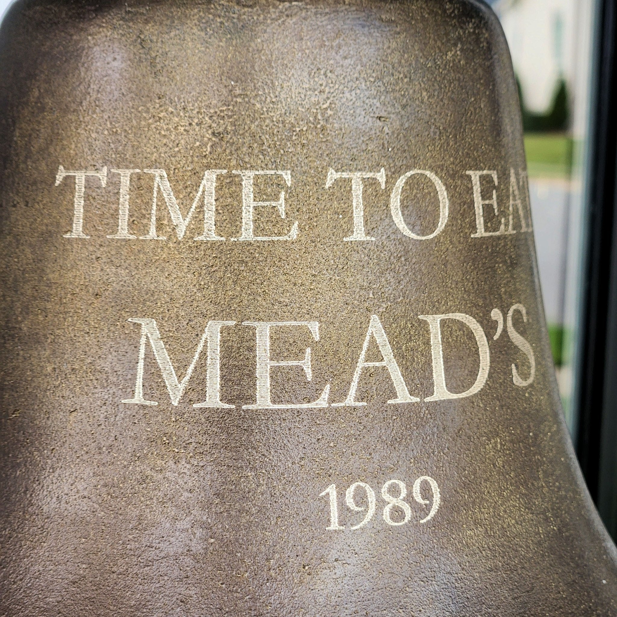 10 Inch Diameter Engravable Distressed Brass Wall Bell - Image 5
