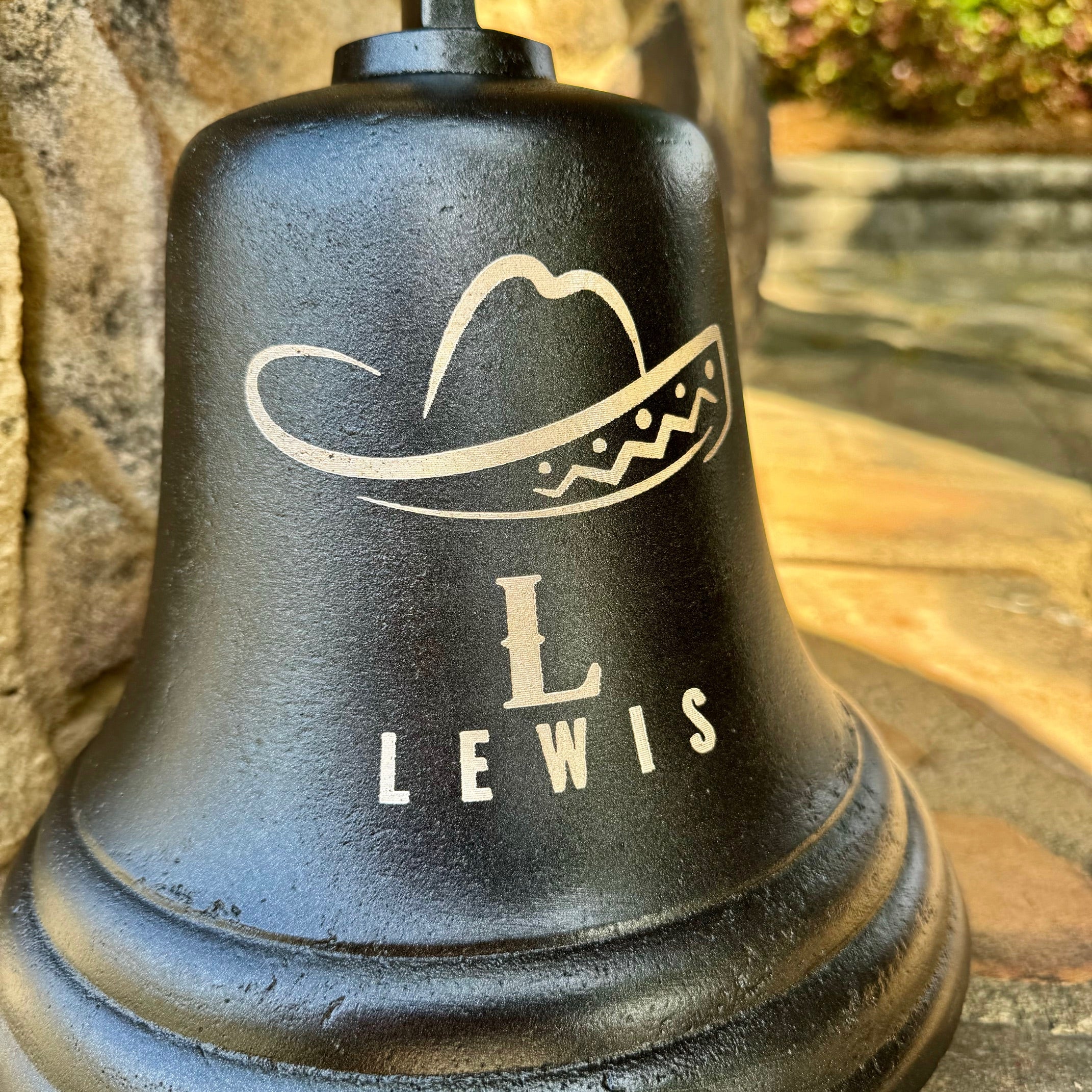10 Inch Diameter Engravable Distressed Dark Bronze Brass Wall Bell - Image 2