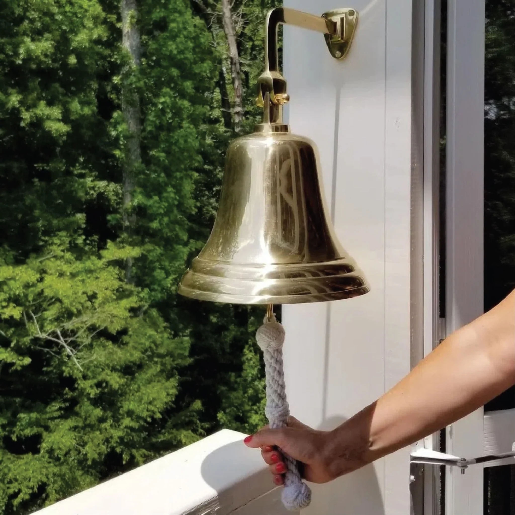10 Inch Diameter Engravable Polished Brass Wall Bell