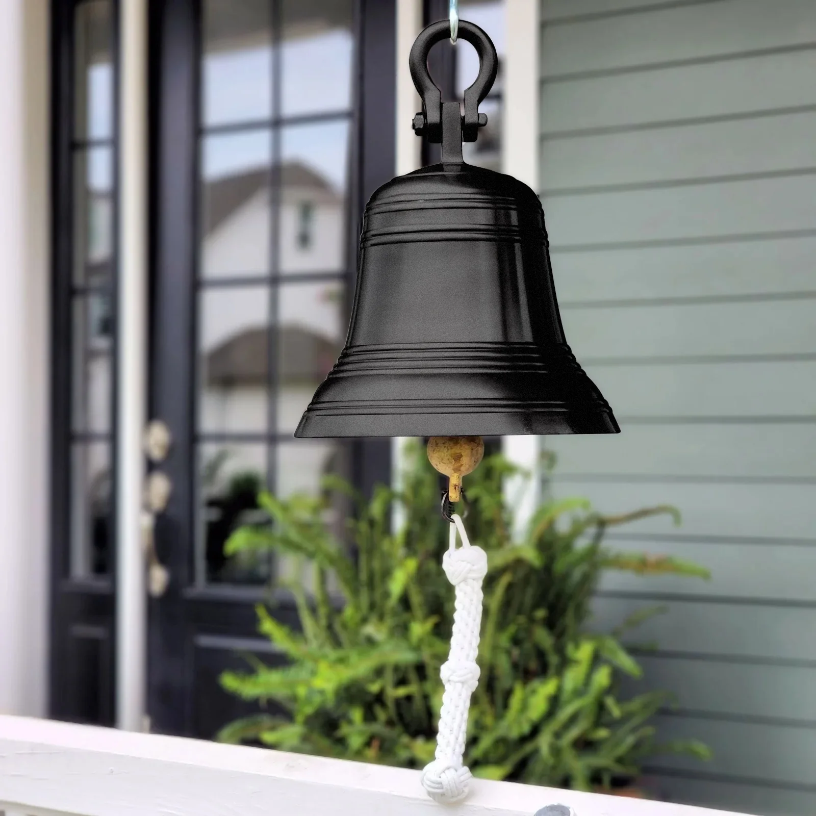 12 Inch Diameter Engravable Dark Bronze Ridged Hanging Bell