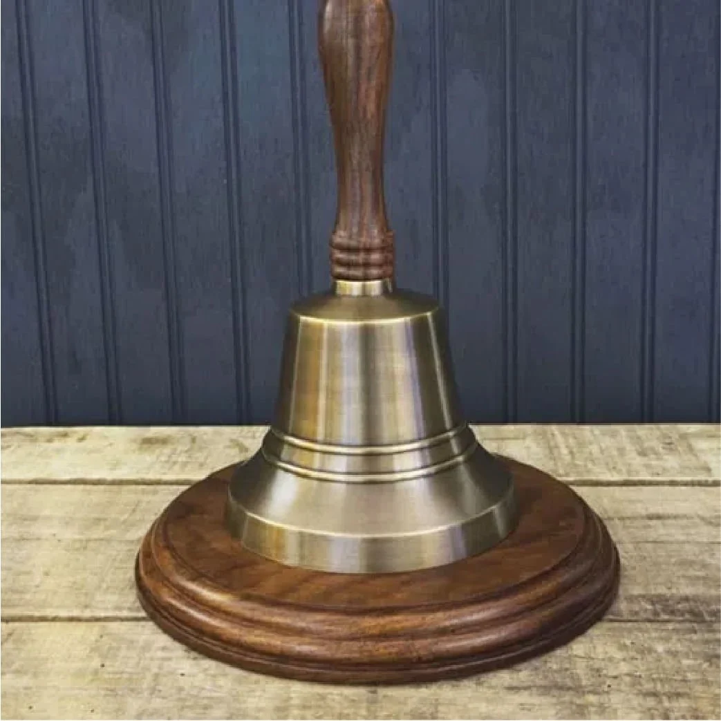 13 Inch Engravable Polished Brass Hand Bell - Image 3