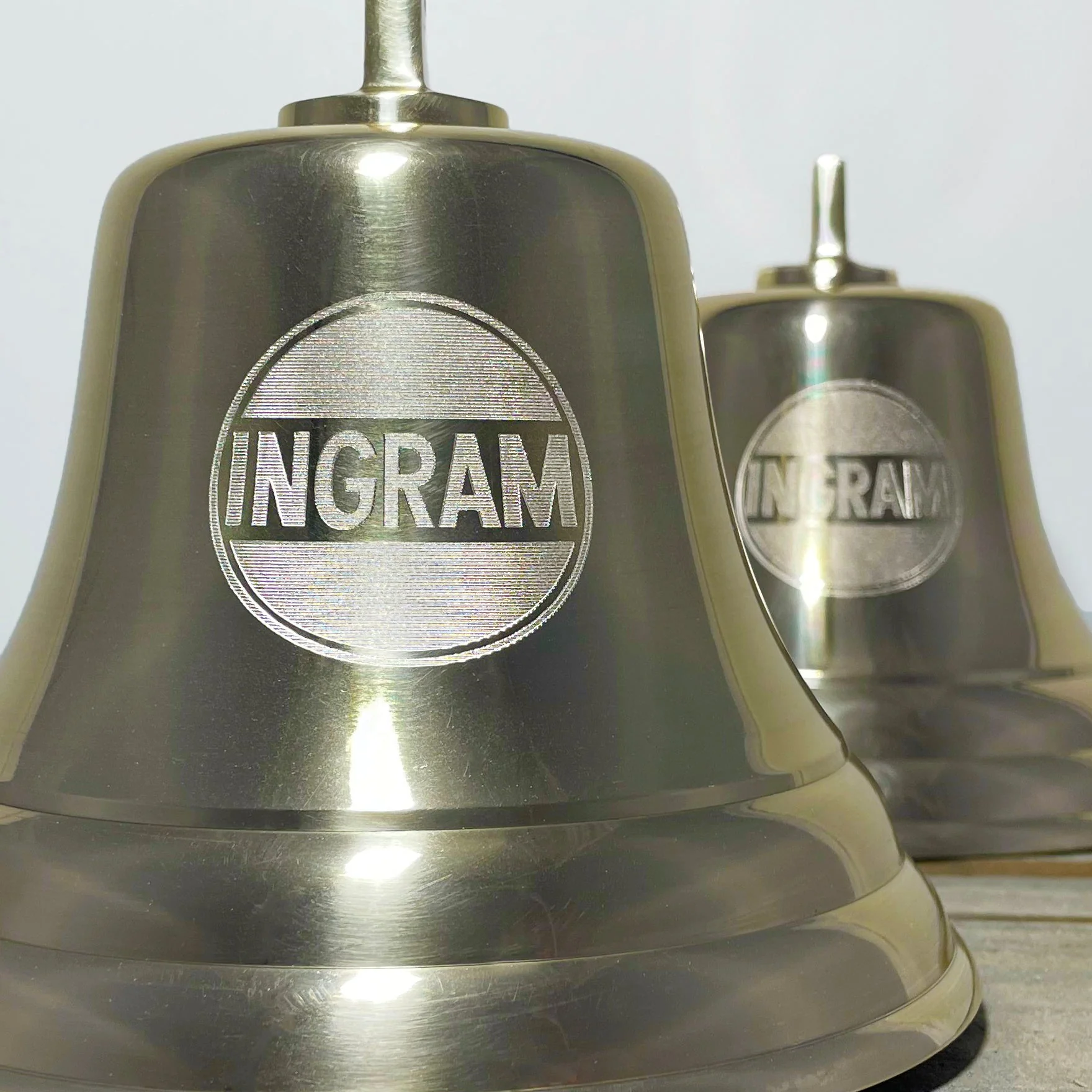 7 Inch Diameter Engravable Polished Brass Wall Bell - Image 4