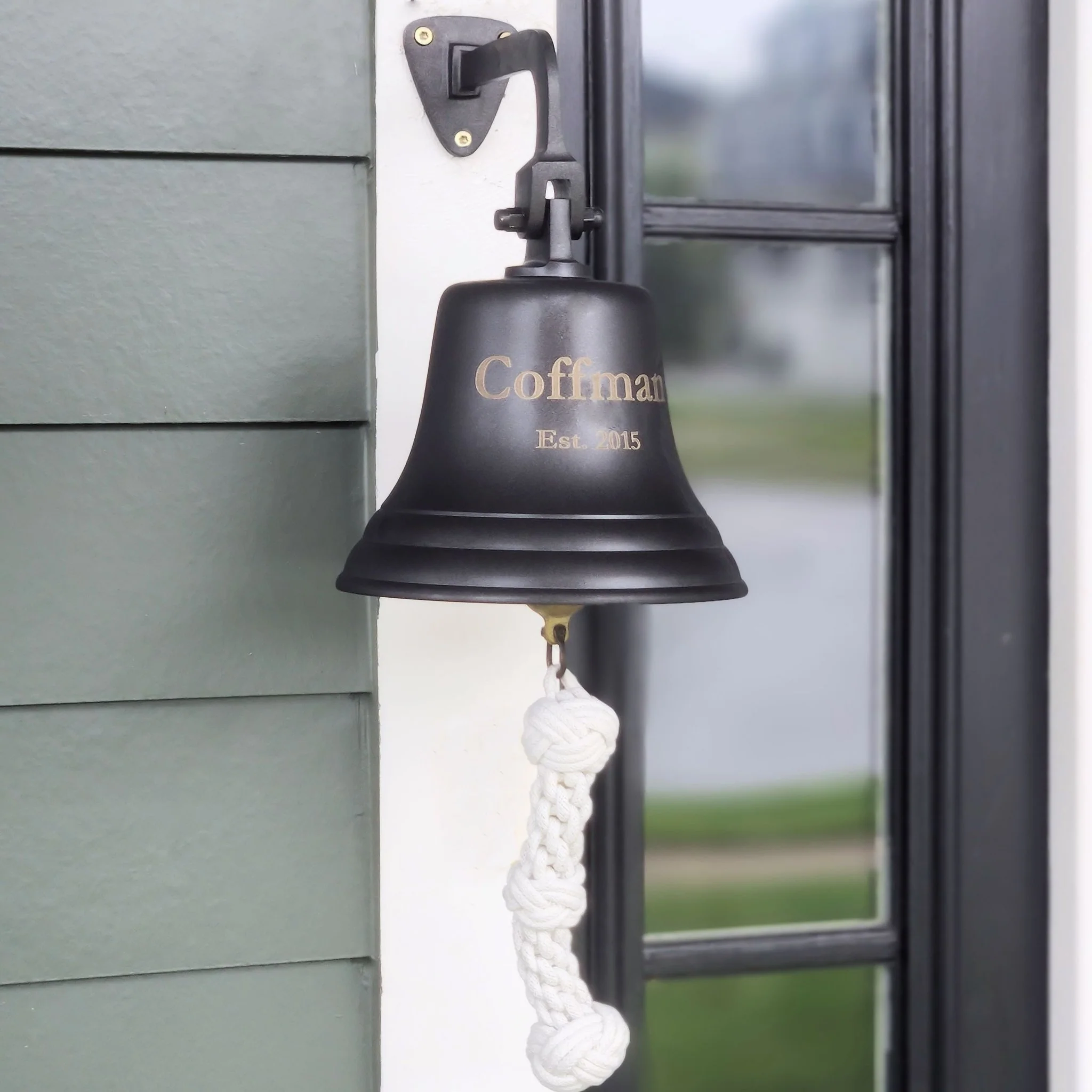 7 Inch Diameter Engravable Dark Bronze Finish Brass Wall Bell - Image 3