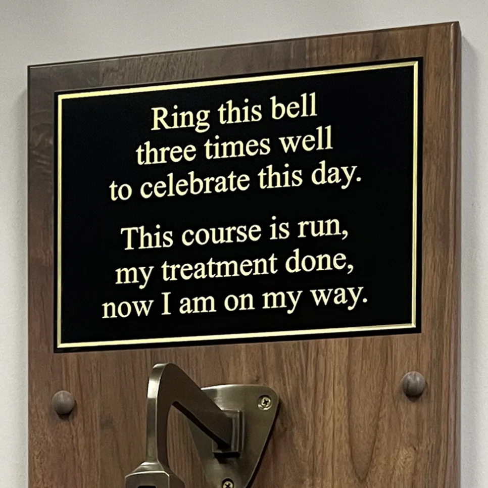 8 Inch Diameter Engravable Antiqued Brass Commemorative Plaque Bell - Image 3