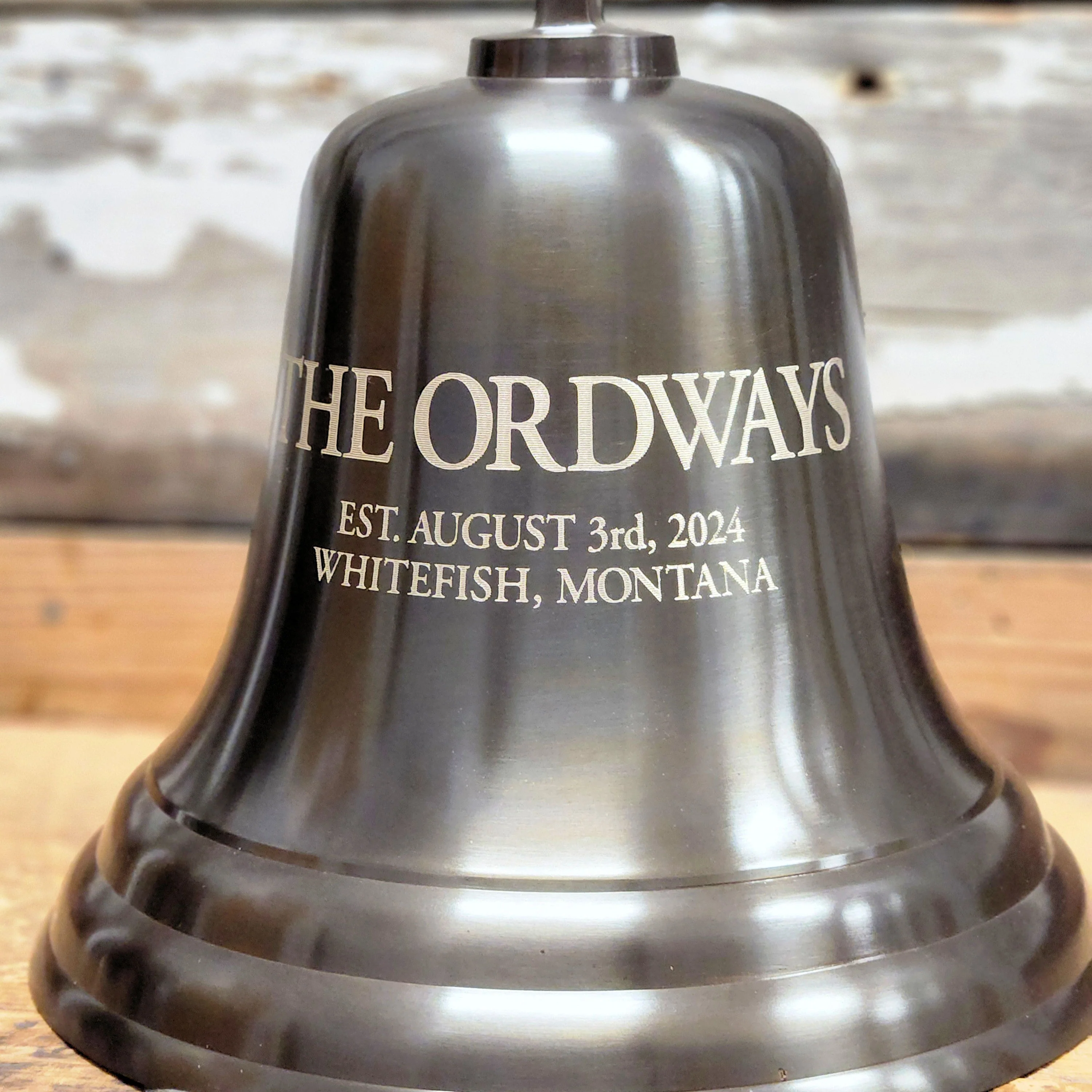 8 Inch Engravable Antiqued Brass Wall Bell - Image 4