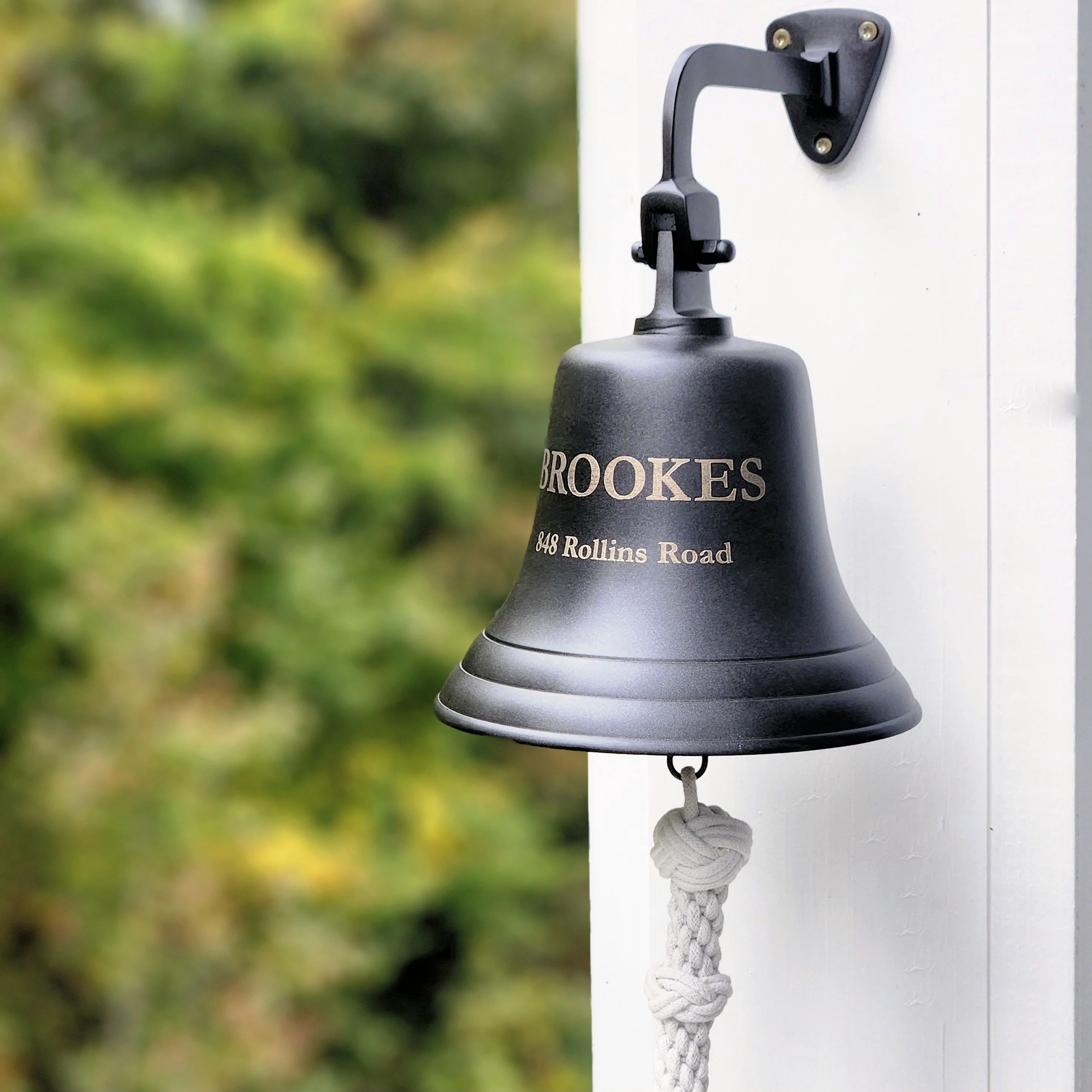 8 Inch Engravable Dark Bronze Finish Brass Wall Bell