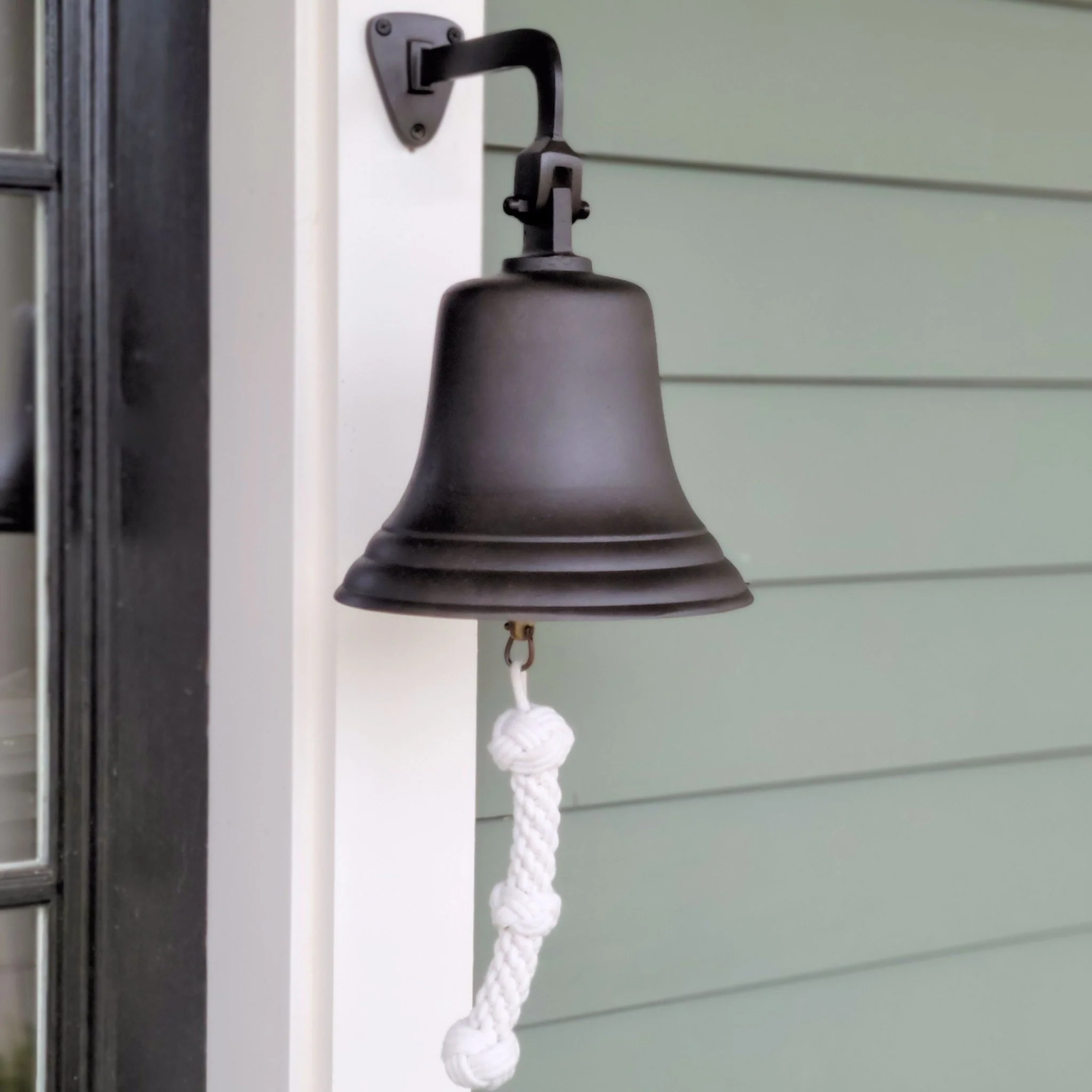 8 Inch Diameter Engravable Distressed Dark Bronze Wall Bell