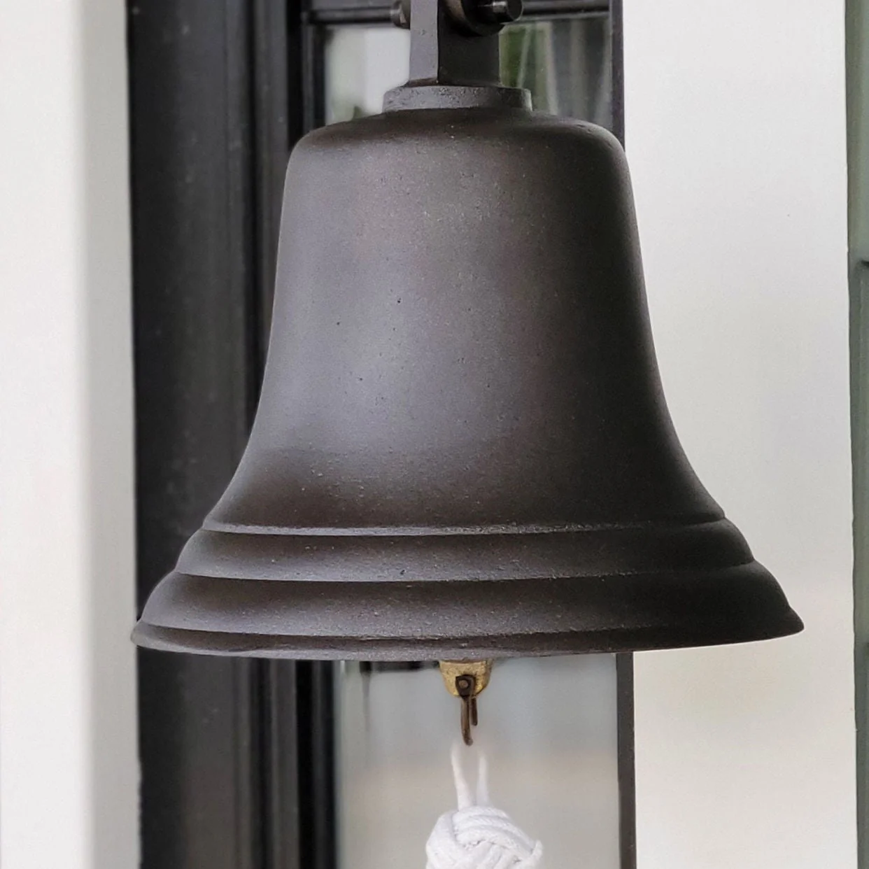 8 Inch Diameter Engravable Distressed Dark Bronze Wall Bell - Image 2