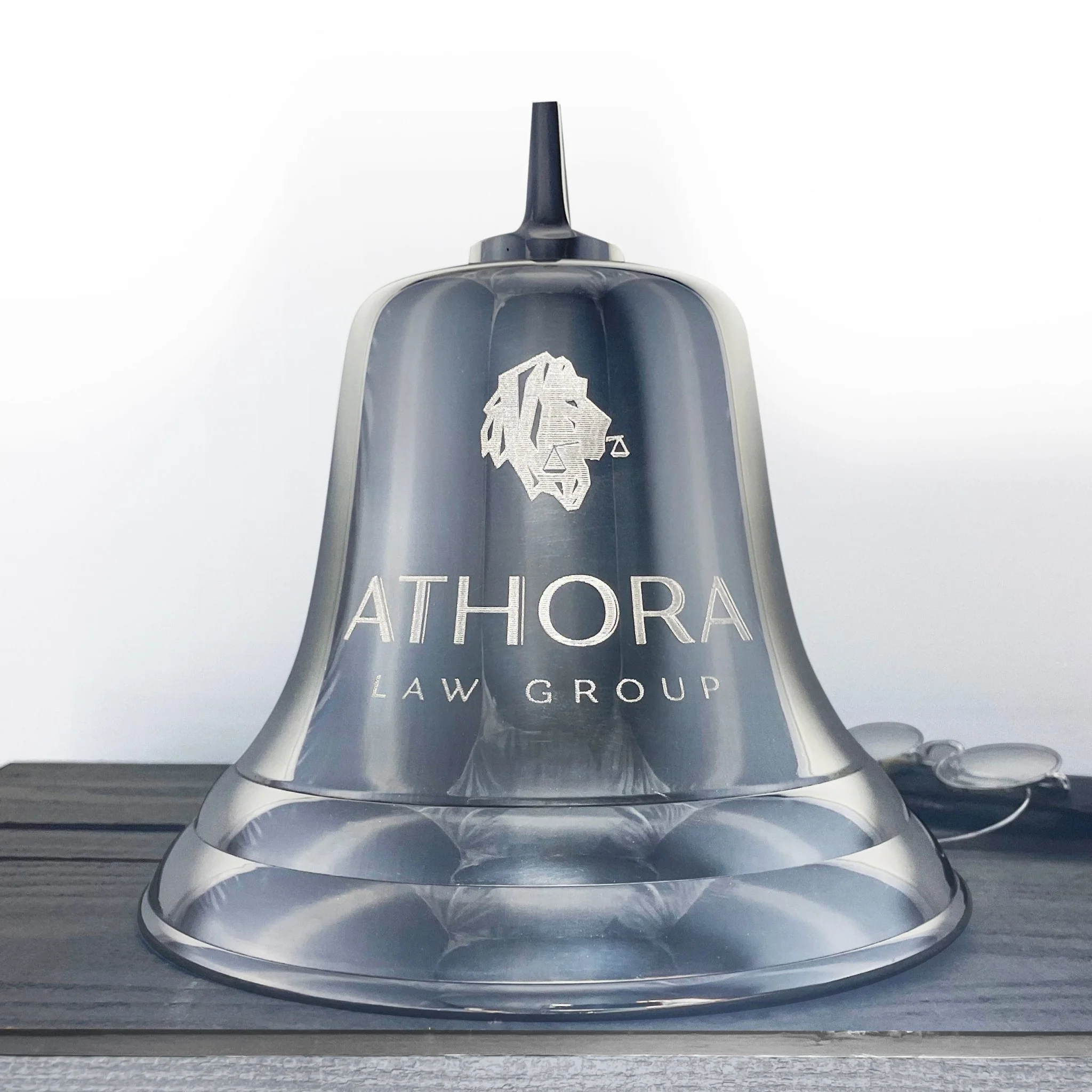 8 Inch Engravable Nickel Finish Brass Wall Bell - Image 5