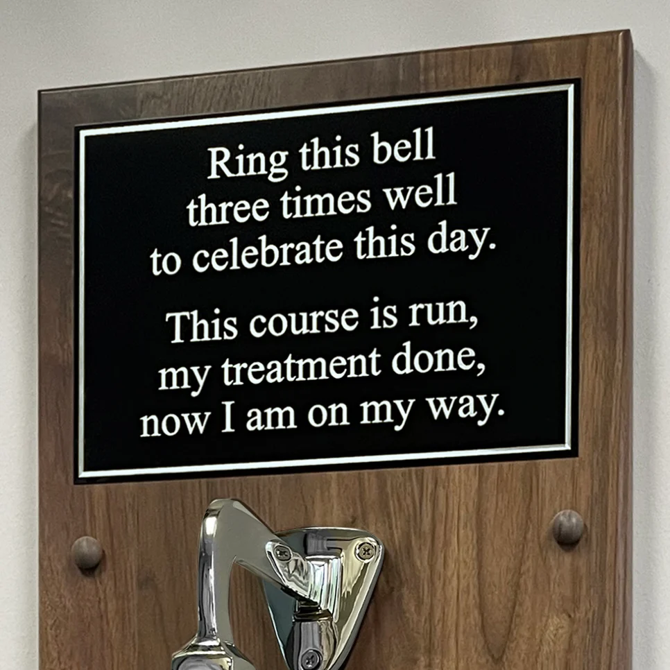 8 Inch Diameter Engravable Nickel Finish Brass Commemorative Plaque Bell - Image 4