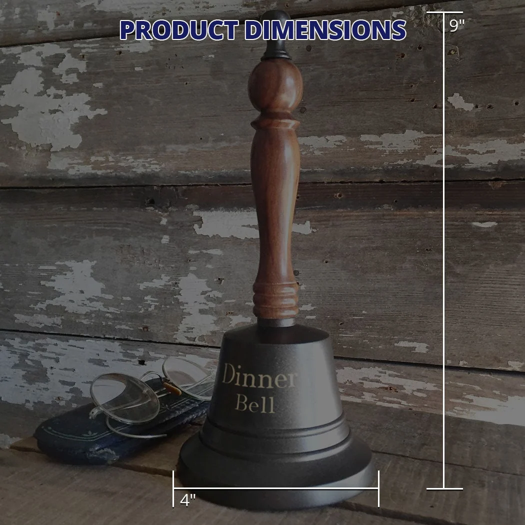 9 Inch Engravable Dark Bronze Finish Brass Hand Bell - Image 3