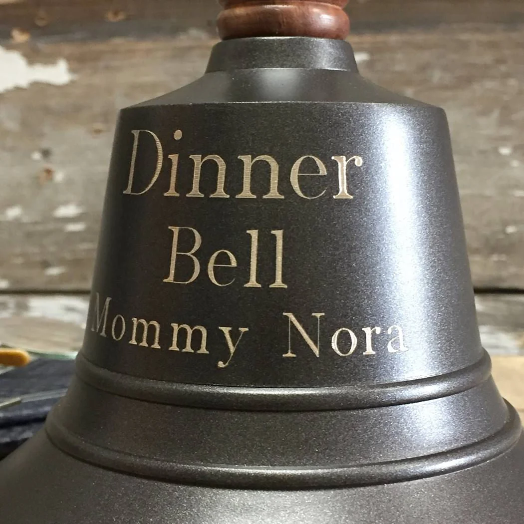 9 Inch Engravable Dark Bronze Finish Brass Hand Bell - Image 4