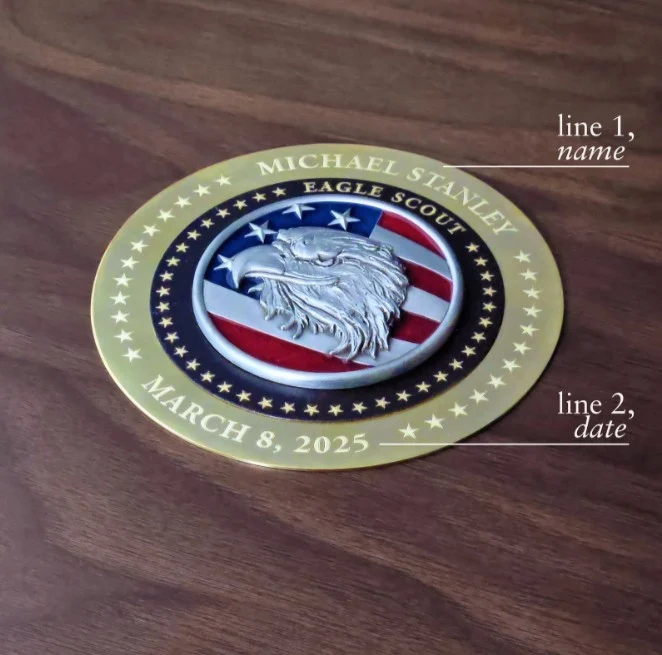 Large Deluxe Personalized Eagle Scout Keepsake Box with Colored Medallion - Image 3