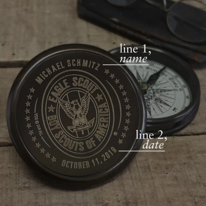 Eagle Scout Personalized Compass On Wood Plaque - Image 4