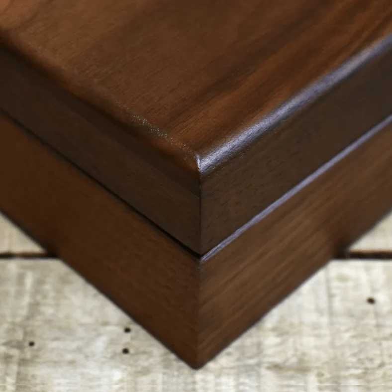 Large Deluxe Personalized Walnut Keepsake Box with Colored Navy Medallion - Image 7