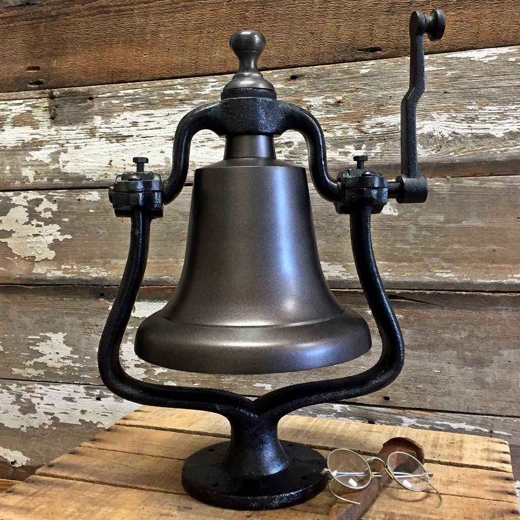 Large Engravable Dark Bronze Finish Brass Railroad Bell - Image 3