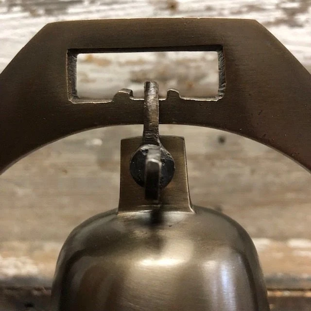 Medium Deluxe Engravable Antiqued Brass Desk Bell With Striker - Image 3
