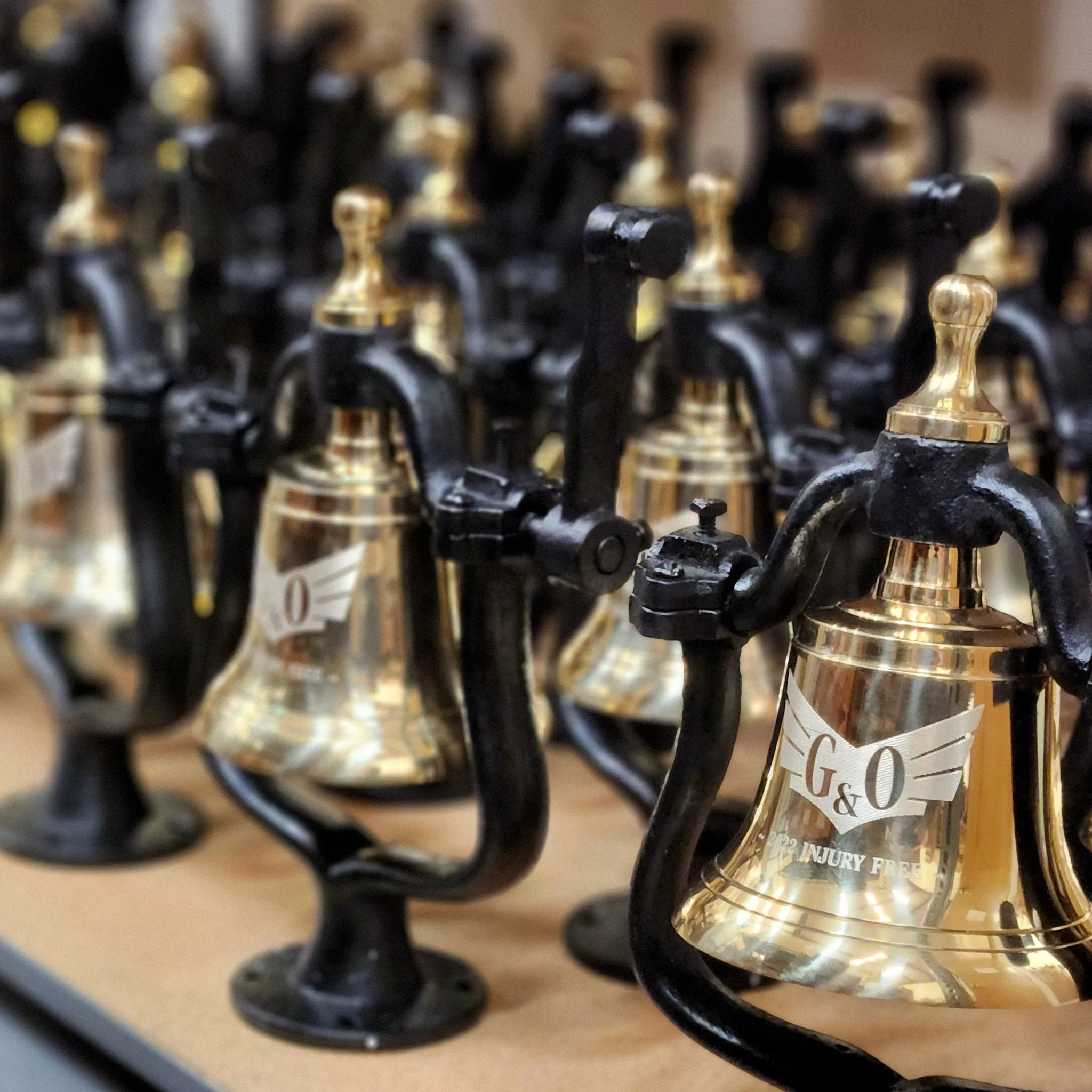 Medium Engravable Polished Brass Railroad Bell - Image 5