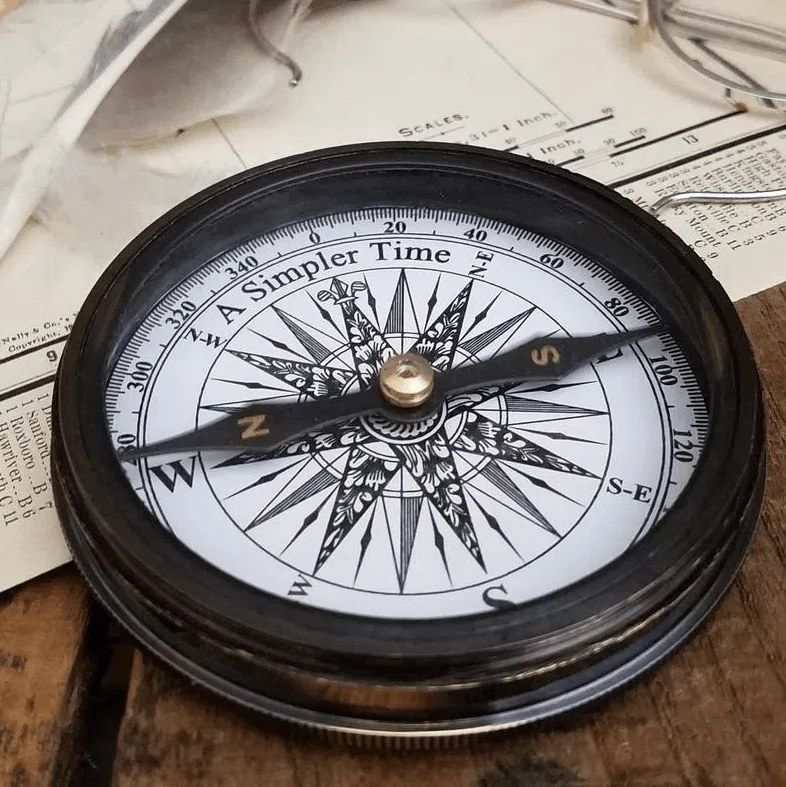 Personalized Antiqued Scales of Justice Lawyers Brass Compass - Image 3