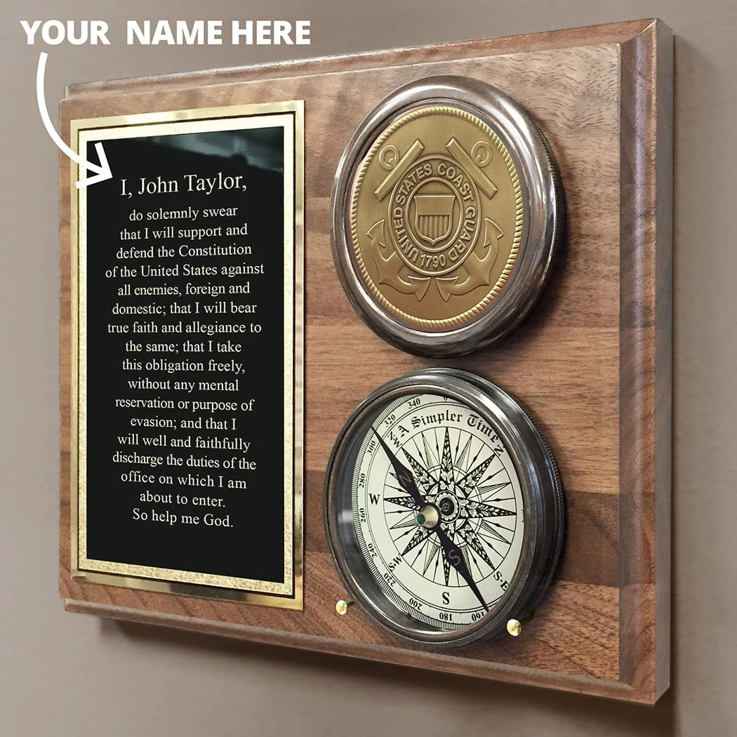 Personalized Coast Guard Compass on Plaque - Image 3
