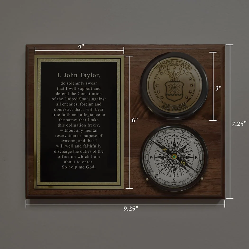 Personalized U.S. Air Force Compass on Plaque - Image 4
