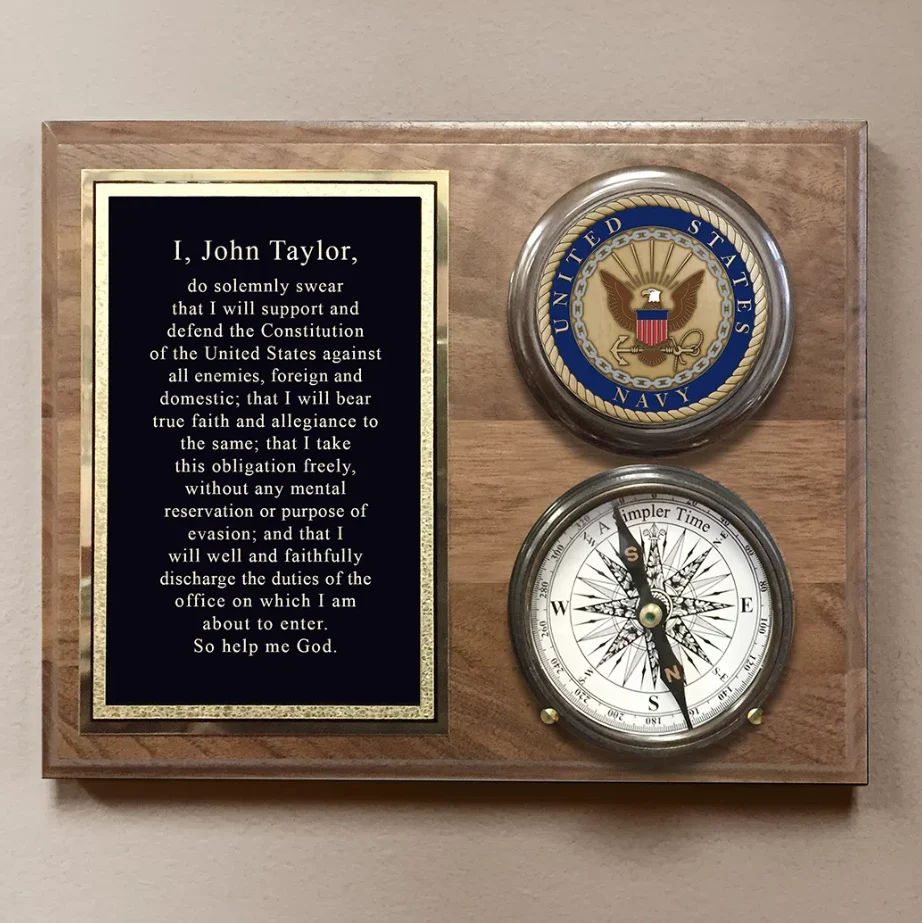 Personalized U.S. Navy Color Compass on Plaque - Image 3