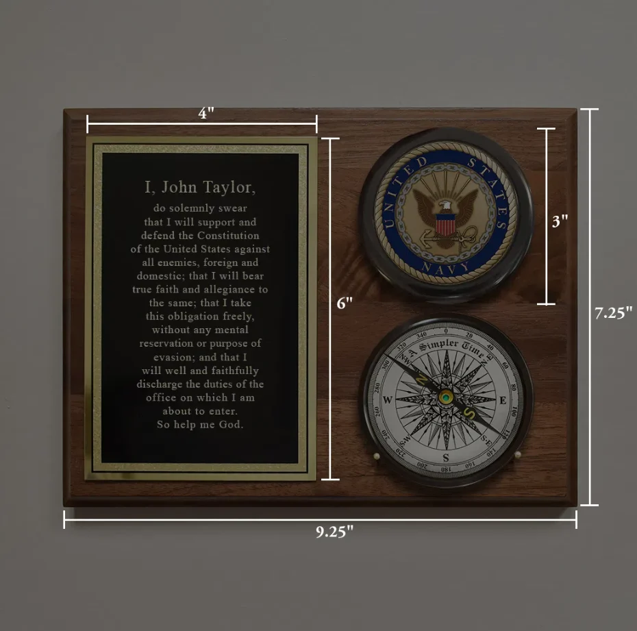 Personalized U.S. Navy Color Compass on Plaque - Image 4
