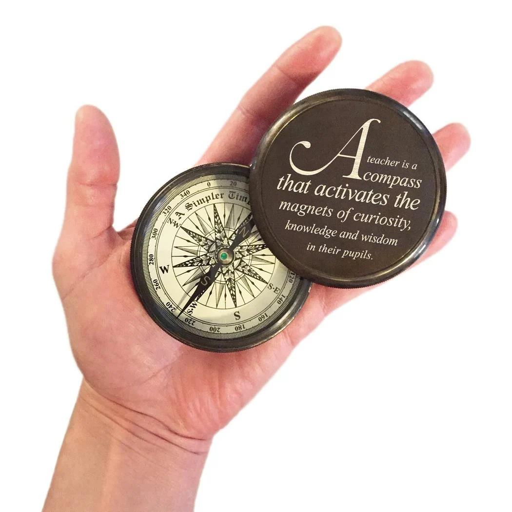 Personalized Teacher Compass On Personalized Plaque - Image 3