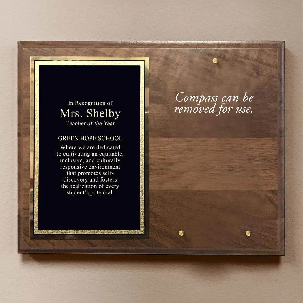 Personalized Teacher Compass On Personalized Plaque - Image 4